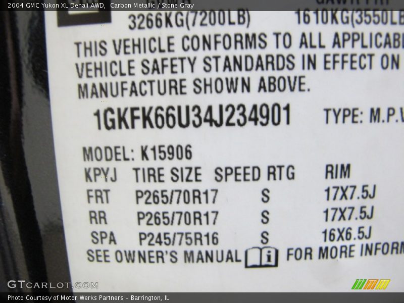 Carbon Metallic / Stone Gray 2004 GMC Yukon XL Denali AWD