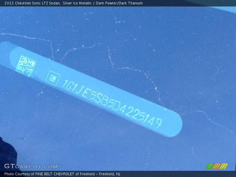 Silver Ice Metallic / Dark Pewter/Dark Titanium 2013 Chevrolet Sonic LTZ Sedan