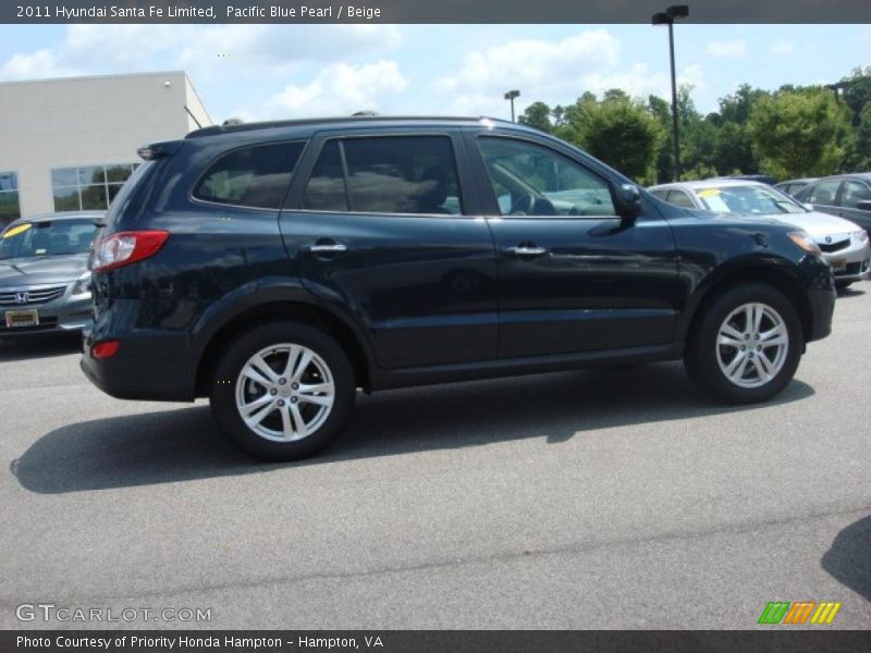 Pacific Blue Pearl / Beige 2011 Hyundai Santa Fe Limited