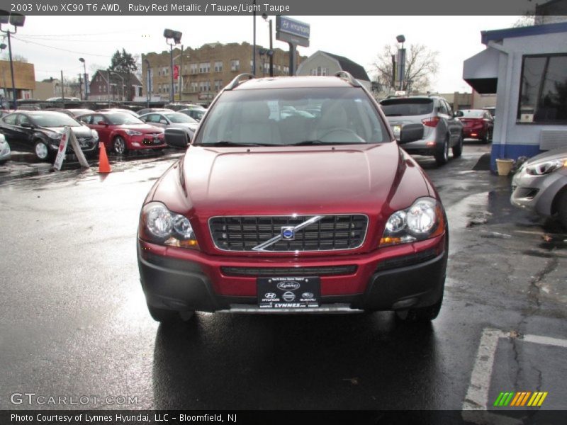 Ruby Red Metallic / Taupe/Light Taupe 2003 Volvo XC90 T6 AWD