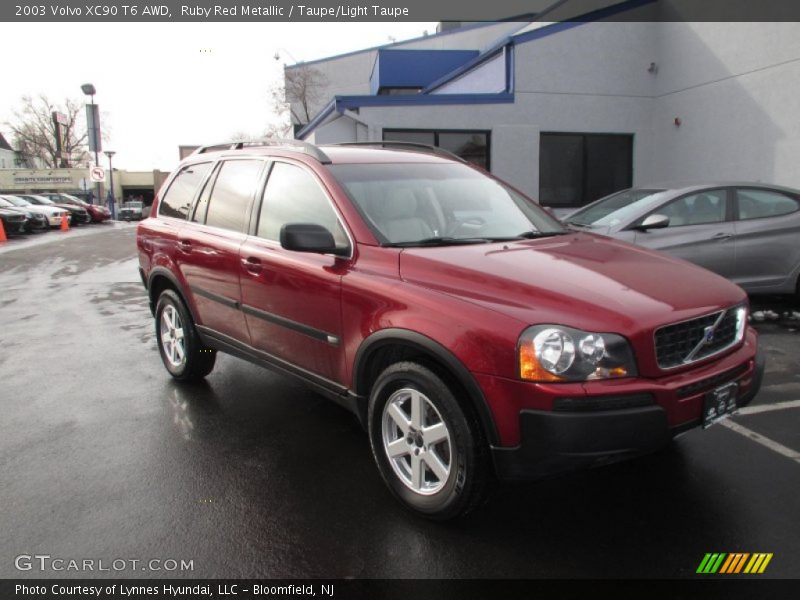 Ruby Red Metallic / Taupe/Light Taupe 2003 Volvo XC90 T6 AWD