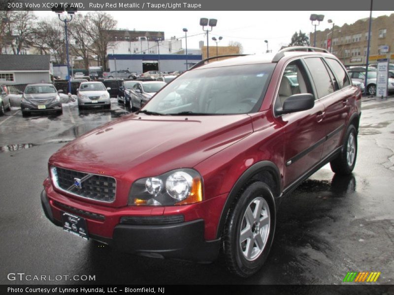 Ruby Red Metallic / Taupe/Light Taupe 2003 Volvo XC90 T6 AWD