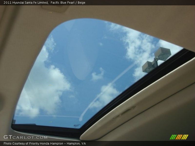 Pacific Blue Pearl / Beige 2011 Hyundai Santa Fe Limited