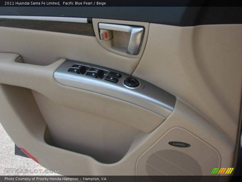 Pacific Blue Pearl / Beige 2011 Hyundai Santa Fe Limited