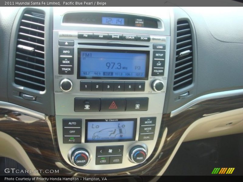 Pacific Blue Pearl / Beige 2011 Hyundai Santa Fe Limited