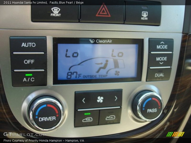 Pacific Blue Pearl / Beige 2011 Hyundai Santa Fe Limited