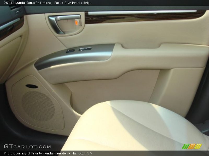 Pacific Blue Pearl / Beige 2011 Hyundai Santa Fe Limited