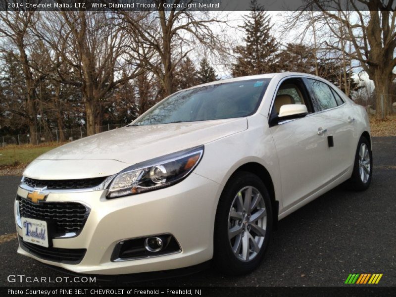 White Diamond Tricoat / Cocoa/Light Neutral 2014 Chevrolet Malibu LTZ