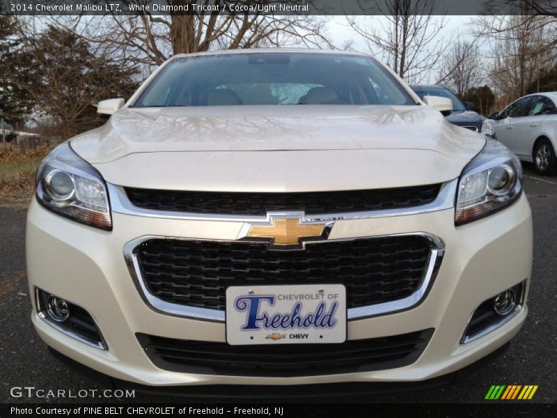 White Diamond Tricoat / Cocoa/Light Neutral 2014 Chevrolet Malibu LTZ