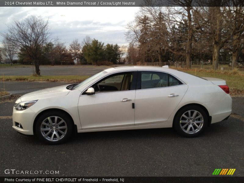 White Diamond Tricoat / Cocoa/Light Neutral 2014 Chevrolet Malibu LTZ