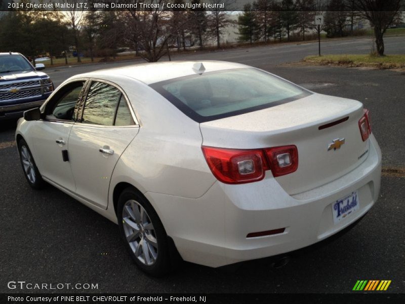 White Diamond Tricoat / Cocoa/Light Neutral 2014 Chevrolet Malibu LTZ