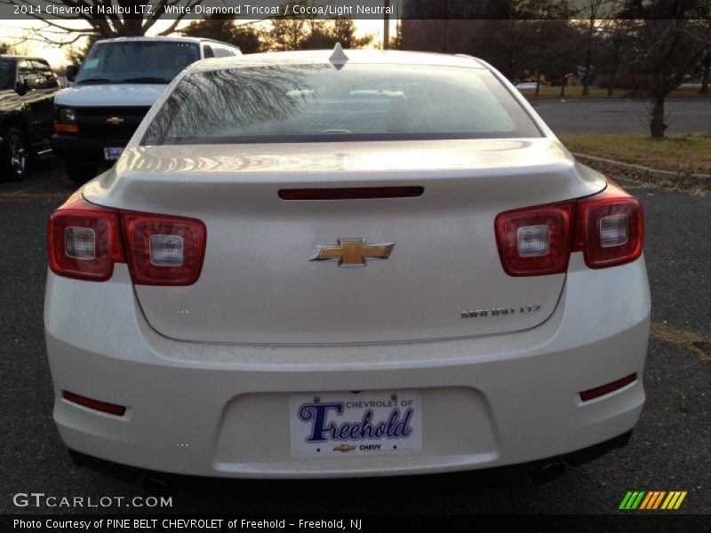 White Diamond Tricoat / Cocoa/Light Neutral 2014 Chevrolet Malibu LTZ