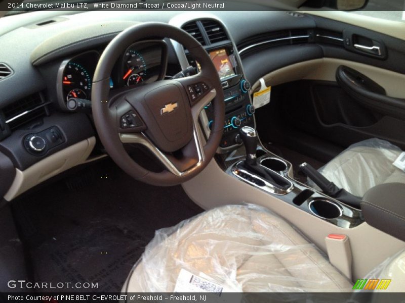 White Diamond Tricoat / Cocoa/Light Neutral 2014 Chevrolet Malibu LTZ