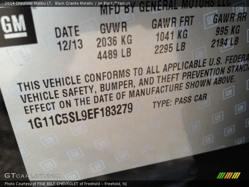 Black Granite Metallic / Jet Black/Titanium 2014 Chevrolet Malibu LT