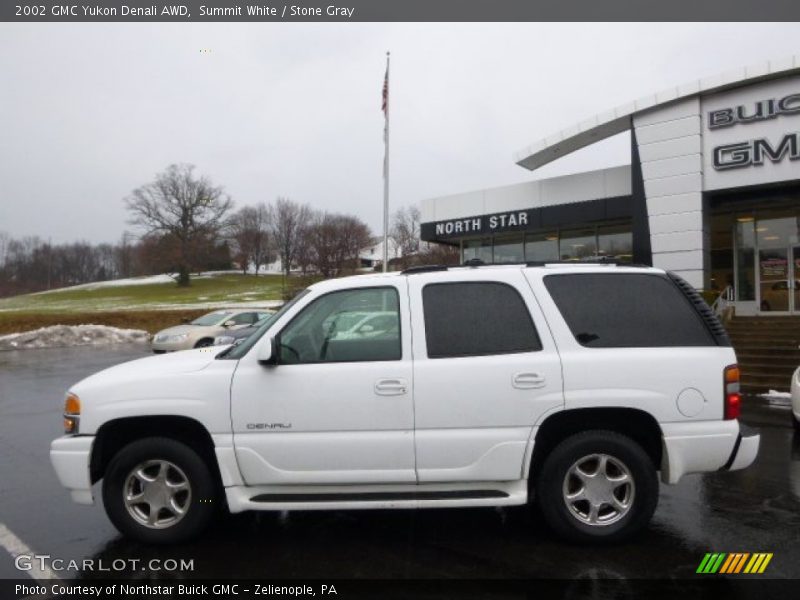 Summit White / Stone Gray 2002 GMC Yukon Denali AWD