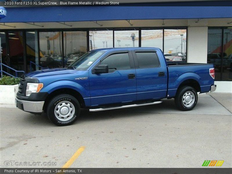 Blue Flame Metallic / Medium Stone 2010 Ford F150 XL SuperCrew