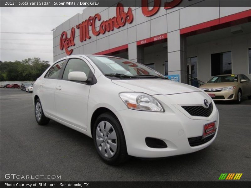 Super White / Dark Gray 2012 Toyota Yaris Sedan