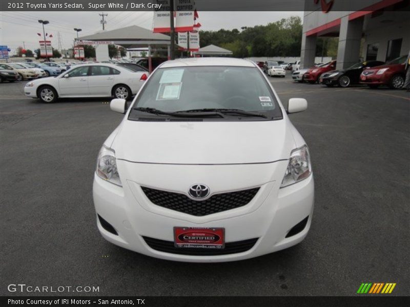 Super White / Dark Gray 2012 Toyota Yaris Sedan