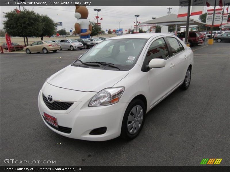 Super White / Dark Gray 2012 Toyota Yaris Sedan