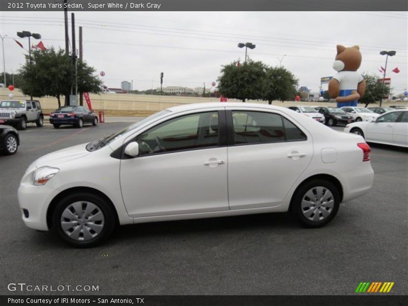 Super White / Dark Gray 2012 Toyota Yaris Sedan