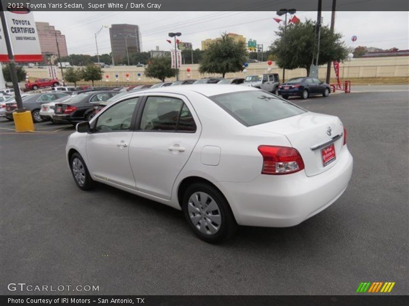 Super White / Dark Gray 2012 Toyota Yaris Sedan