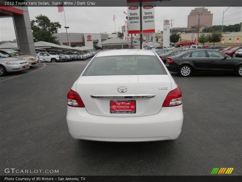 Super White / Dark Gray 2012 Toyota Yaris Sedan