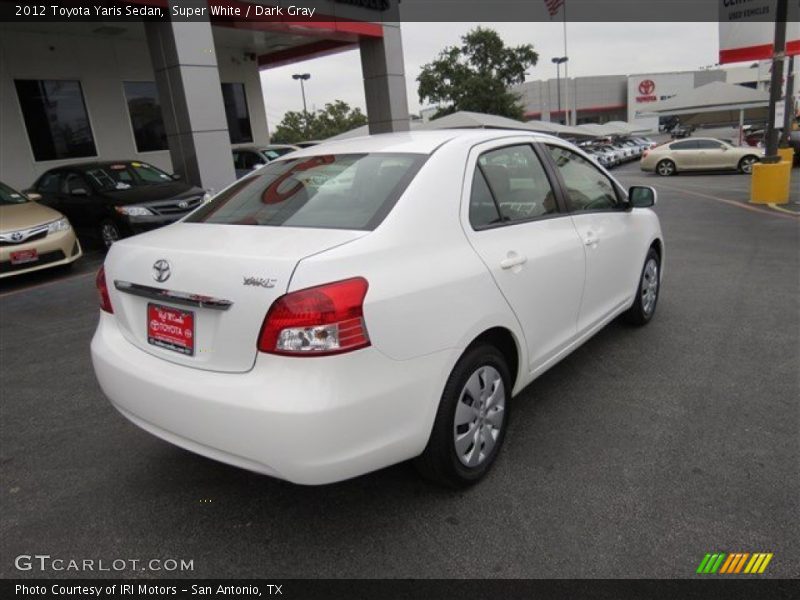 Super White / Dark Gray 2012 Toyota Yaris Sedan