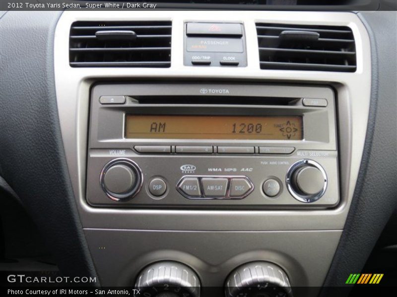Super White / Dark Gray 2012 Toyota Yaris Sedan