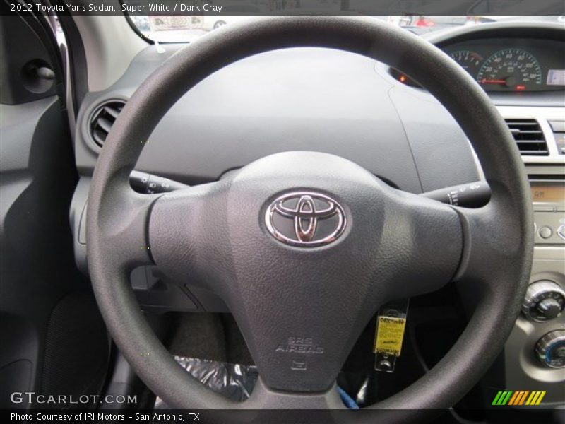 Super White / Dark Gray 2012 Toyota Yaris Sedan