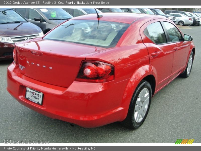 Redline 2-Coat Pearl / Black/Light Frost Beige 2012 Dodge Avenger SE