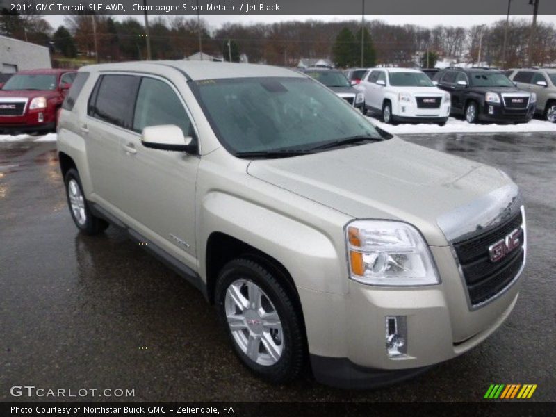 Champagne Silver Metallic / Jet Black 2014 GMC Terrain SLE AWD