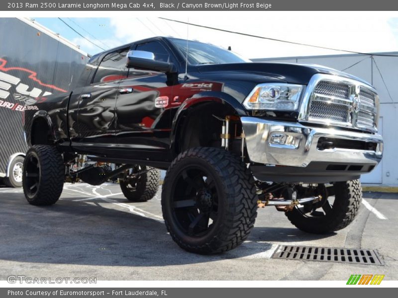 Black / Canyon Brown/Light Frost Beige 2013 Ram 2500 Laramie Longhorn Mega Cab 4x4
