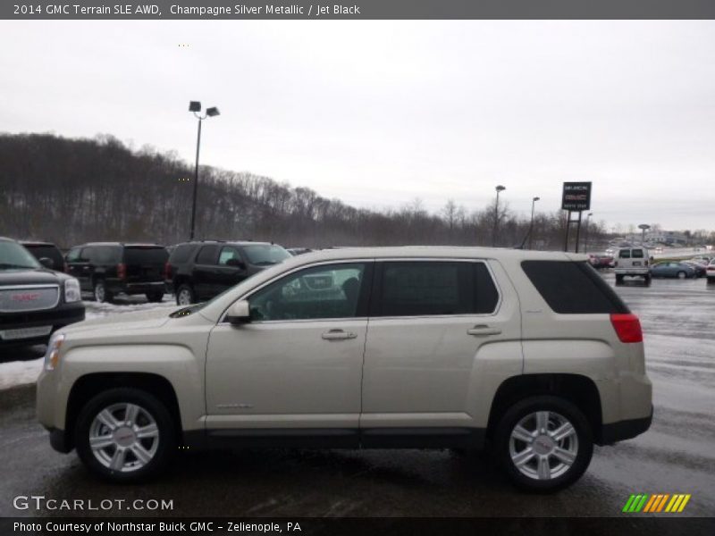 Champagne Silver Metallic / Jet Black 2014 GMC Terrain SLE AWD