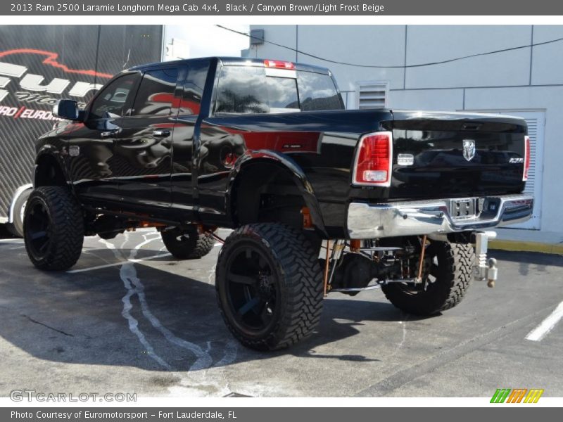 Black / Canyon Brown/Light Frost Beige 2013 Ram 2500 Laramie Longhorn Mega Cab 4x4