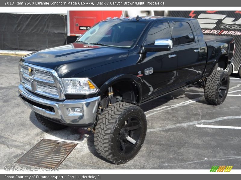Black / Canyon Brown/Light Frost Beige 2013 Ram 2500 Laramie Longhorn Mega Cab 4x4