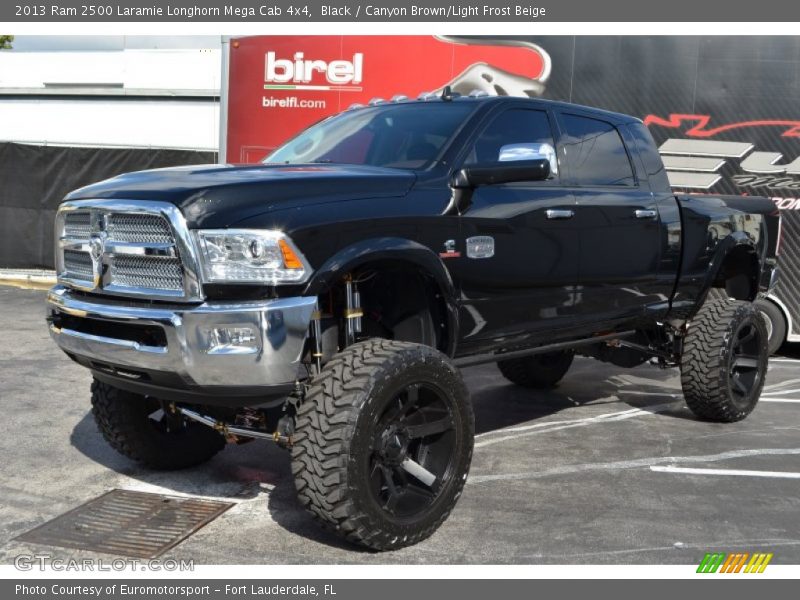 Black / Canyon Brown/Light Frost Beige 2013 Ram 2500 Laramie Longhorn Mega Cab 4x4