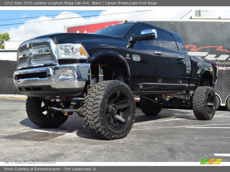 Black / Canyon Brown/Light Frost Beige 2013 Ram 2500 Laramie Longhorn Mega Cab 4x4