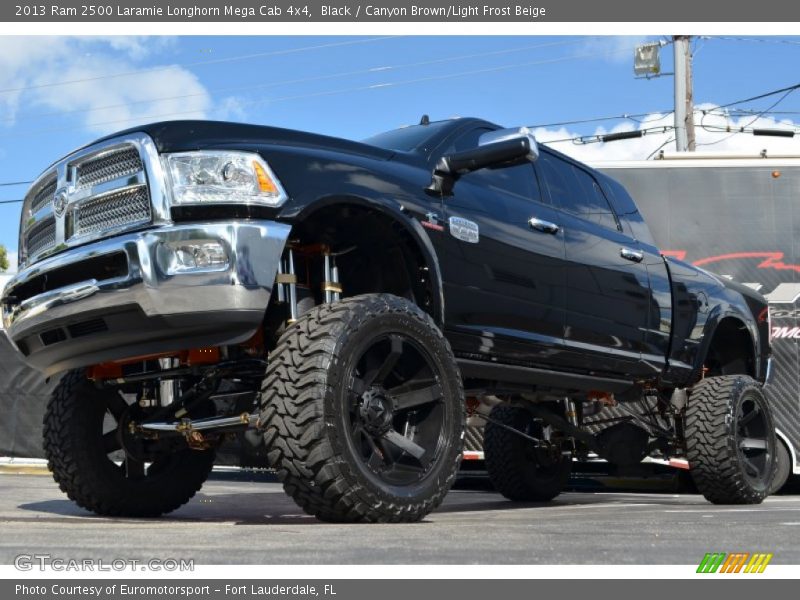 Black / Canyon Brown/Light Frost Beige 2013 Ram 2500 Laramie Longhorn Mega Cab 4x4