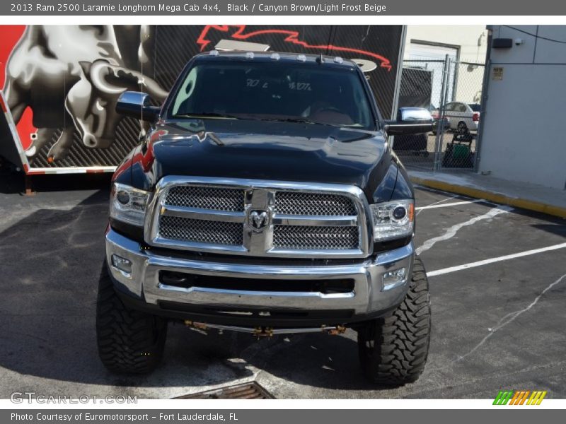 Black / Canyon Brown/Light Frost Beige 2013 Ram 2500 Laramie Longhorn Mega Cab 4x4