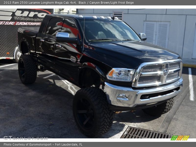 Black / Canyon Brown/Light Frost Beige 2013 Ram 2500 Laramie Longhorn Mega Cab 4x4