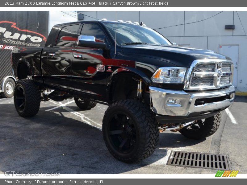 Black / Canyon Brown/Light Frost Beige 2013 Ram 2500 Laramie Longhorn Mega Cab 4x4