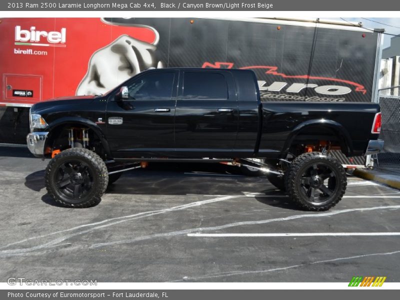 Black / Canyon Brown/Light Frost Beige 2013 Ram 2500 Laramie Longhorn Mega Cab 4x4