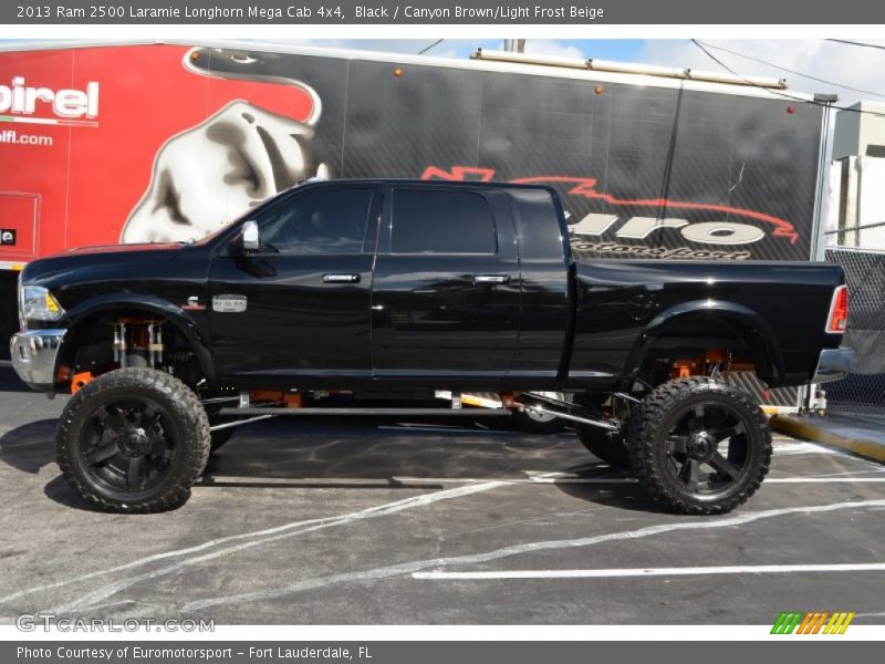 Black / Canyon Brown/Light Frost Beige 2013 Ram 2500 Laramie Longhorn Mega Cab 4x4