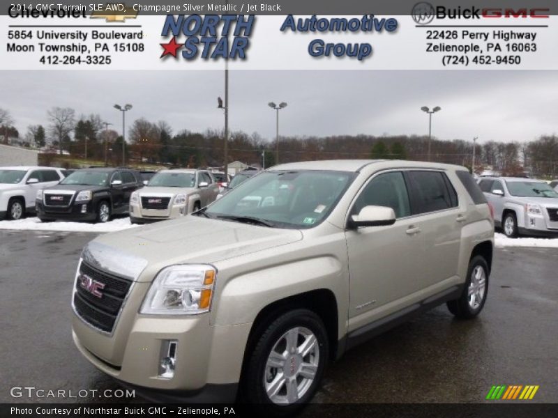 Champagne Silver Metallic / Jet Black 2014 GMC Terrain SLE AWD