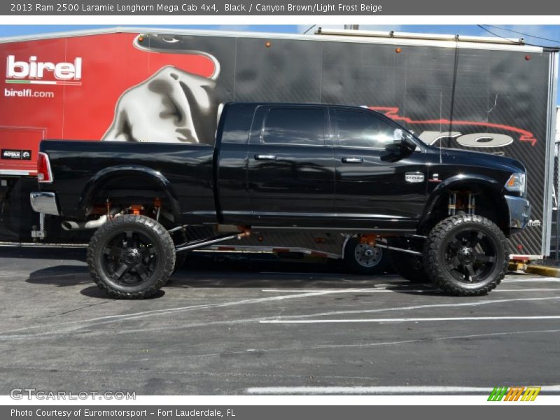 Black / Canyon Brown/Light Frost Beige 2013 Ram 2500 Laramie Longhorn Mega Cab 4x4