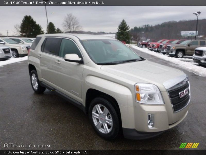 Champagne Silver Metallic / Jet Black 2014 GMC Terrain SLE AWD