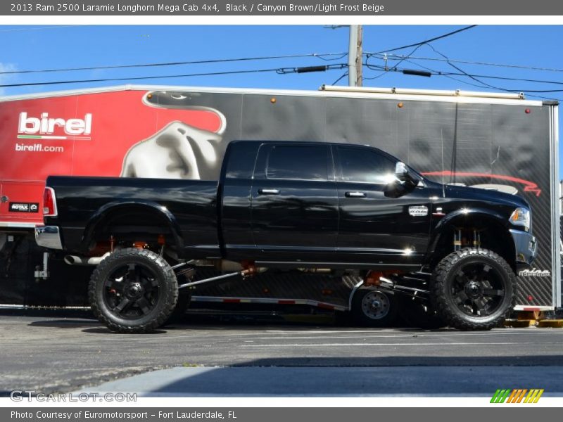 Black / Canyon Brown/Light Frost Beige 2013 Ram 2500 Laramie Longhorn Mega Cab 4x4