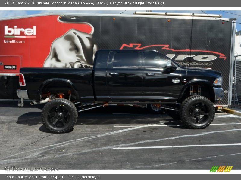 Black / Canyon Brown/Light Frost Beige 2013 Ram 2500 Laramie Longhorn Mega Cab 4x4