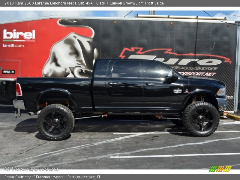 Black / Canyon Brown/Light Frost Beige 2013 Ram 2500 Laramie Longhorn Mega Cab 4x4