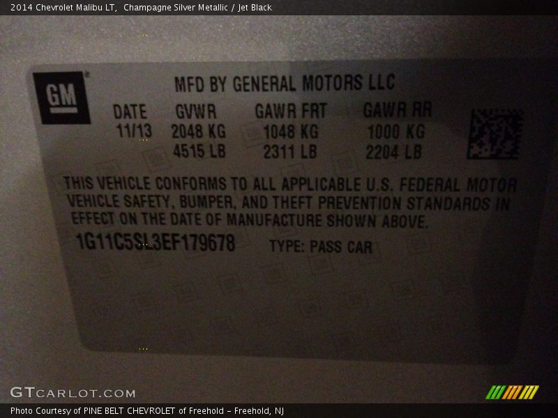 Champagne Silver Metallic / Jet Black 2014 Chevrolet Malibu LT